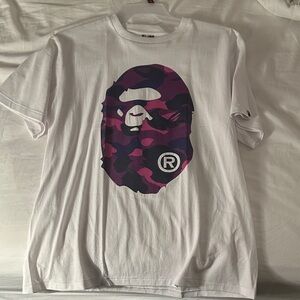 Bape White Tee with Purple Graphic